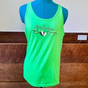 New Orleans Glitter Printed Racerback Tank Top